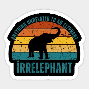 Elephant Retro Sunset Sticker